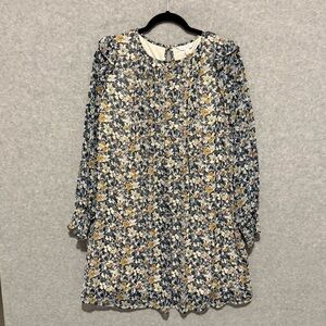 LC Lauren Conrad Blue Floral Dress